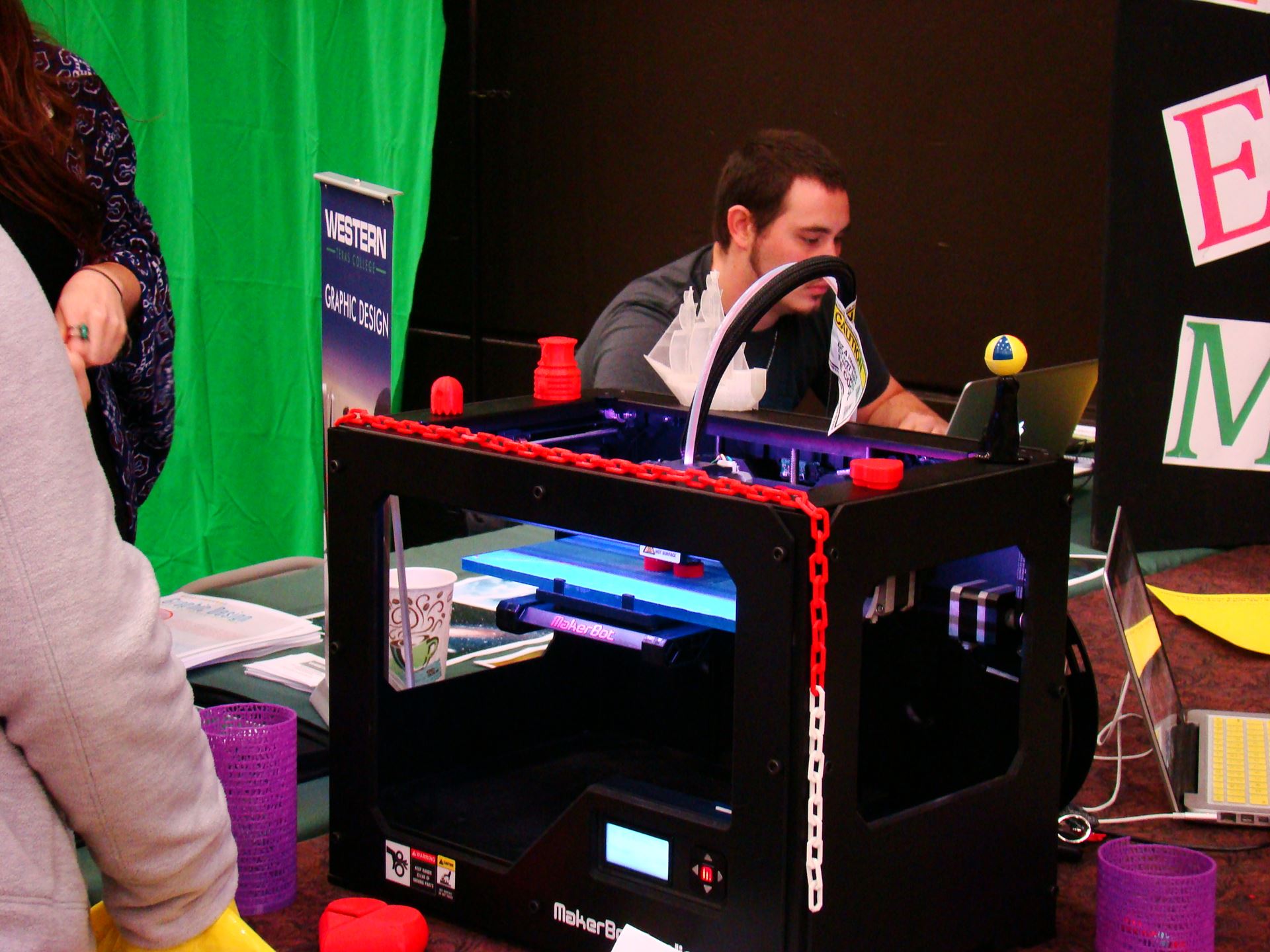 Graphic design tools on display.